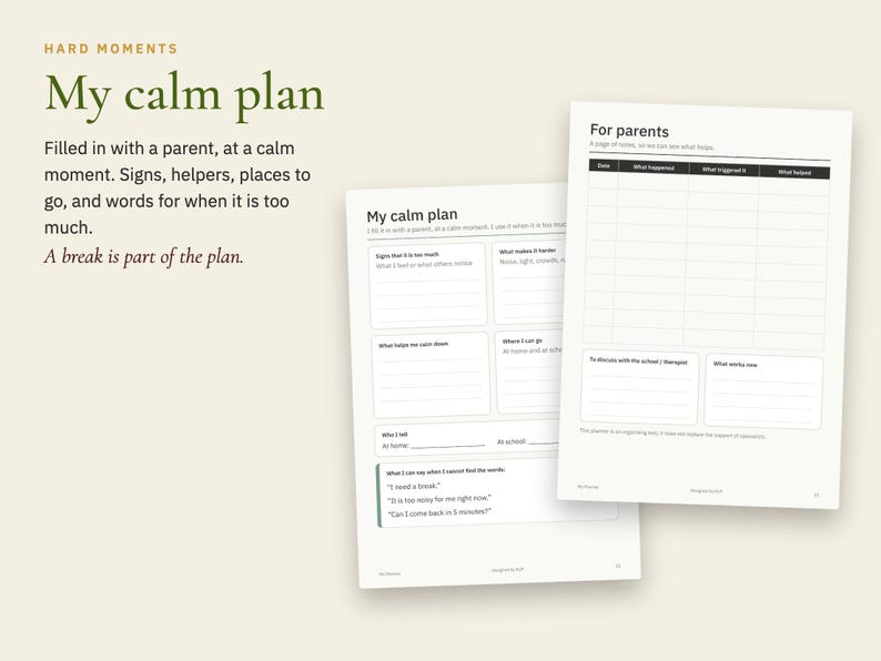 Planner voor tieners met ADHD of autisme, visuele dagelijkse routine, huiswerkplanning (PDF + Excel) afbeelding 4