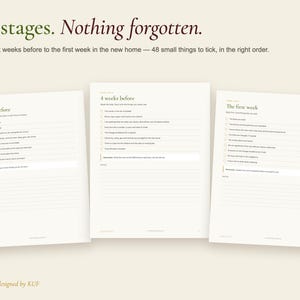 KUF Moving Checklist PDF + Excel Spreadsheet, 8-Week Planner, Budget Tracker (Digital Download) image 2