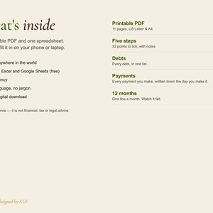 Debt Payoff Planner, Snowball & Avalanche Tracker (PDF + Excel) image 5