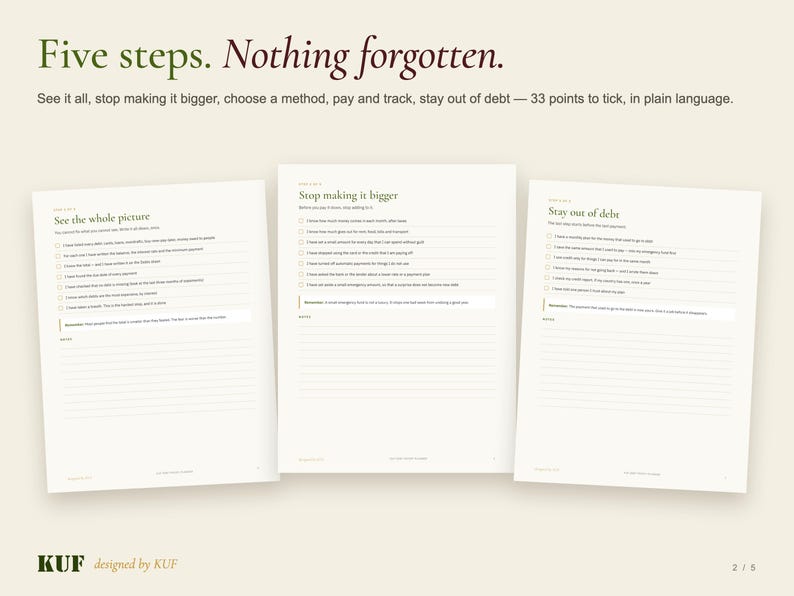 Debt Payoff Planner, Snowball & Avalanche Tracker (PDF + Excel) image 2