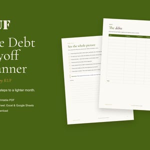 Debt Payoff Planner, Snowball & Avalanche Tracker (PDF + Excel) image 1