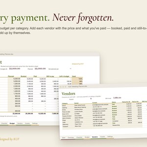KUF Wedding Planner Excel Template | Wedding Budget, Checklist, Guest List & RSVP Tracker (Digital Download) image 4
