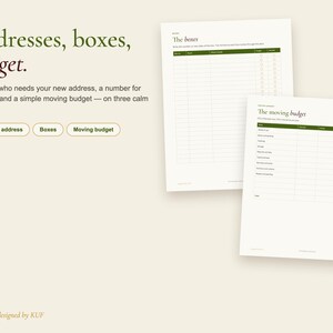KUF Moving Checklist PDF + Excel Spreadsheet, 8-Week Planner, Budget Tracker (Digital Download) image 4