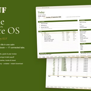 KUF Life OS Excel Planner | 7-Day Setup Guide (Digital Download) image 3
