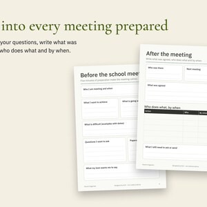 ADHD Autism Parent Organizer, School Meeting Notes, Medication Log (PDF + Excel) image 3