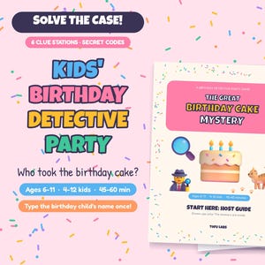 Kinderdetective-verjaardagsfeestje: Het grote mysterie van de verjaardagstaart afbeelding 1