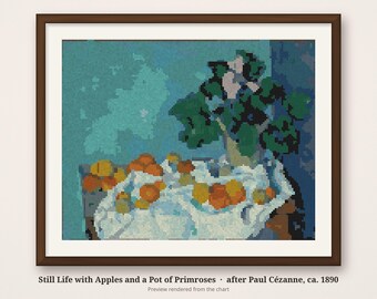 Cezanne Cross Stitch Pattern: Still Life With Apples