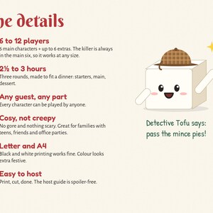 Juego de misterio navideño para fiestas, de 6 a 12 jugadores, Cozy Village Whodunit imagen 10