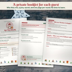 Juego de misterio navideño para fiestas, de 6 a 12 jugadores, Cozy Village Whodunit imagen 6