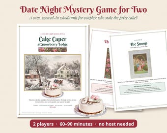 Date Night Mystery Game for Two: Cake Caper at Snowberry Lodge
