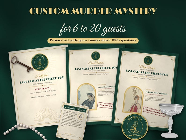 Custom Murder Mystery Party Game With Your Guests' Names image 1