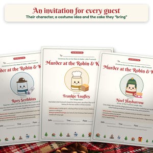 Juego de misterio navideño para fiestas, de 6 a 12 jugadores, Cozy Village Whodunit imagen 5