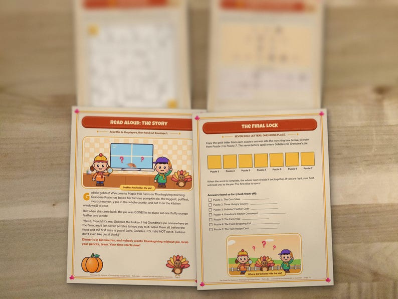Thanksgiving Escape Room for Kids: The Pie Mystery (7 Puzzles, Ages 7+) Bild 9