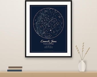 Custom Star Map: The Night Sky on Your Special Date