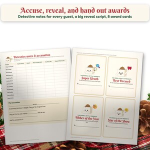 Juego de misterio navideño para fiestas, de 6 a 12 jugadores, Cozy Village Whodunit imagen 9