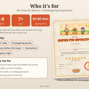 Thanksgiving Escape Room for Kids: The Pie Mystery (7 Puzzles, Ages 7+) Bild 6