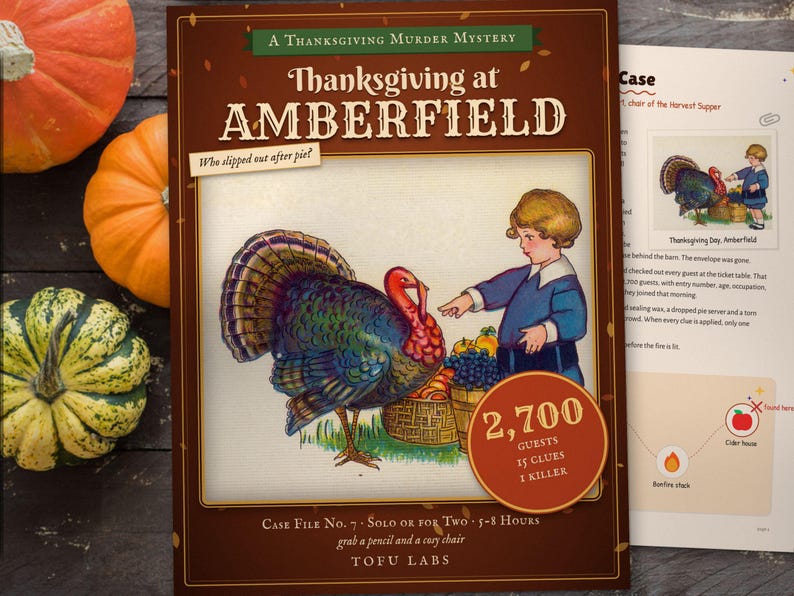 Thanksgiving Murder Mystery Game: Thanksgiving at Amberfield image 1