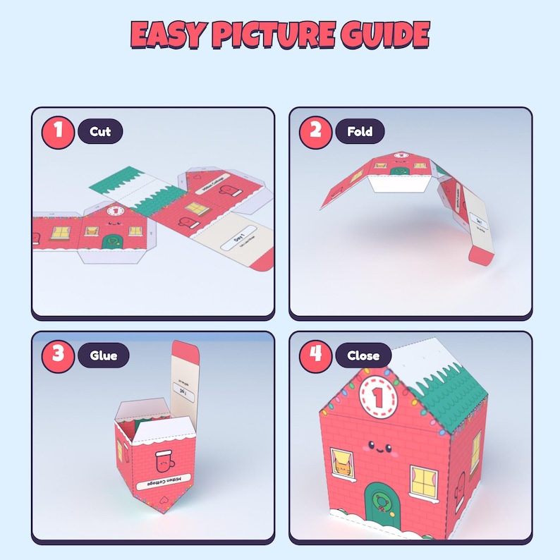 Christmas Village Advent Calendar: 24 Paper House Boxes image 6