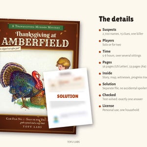 Thanksgiving Murder Mystery Game: Thanksgiving at Amberfield image 5