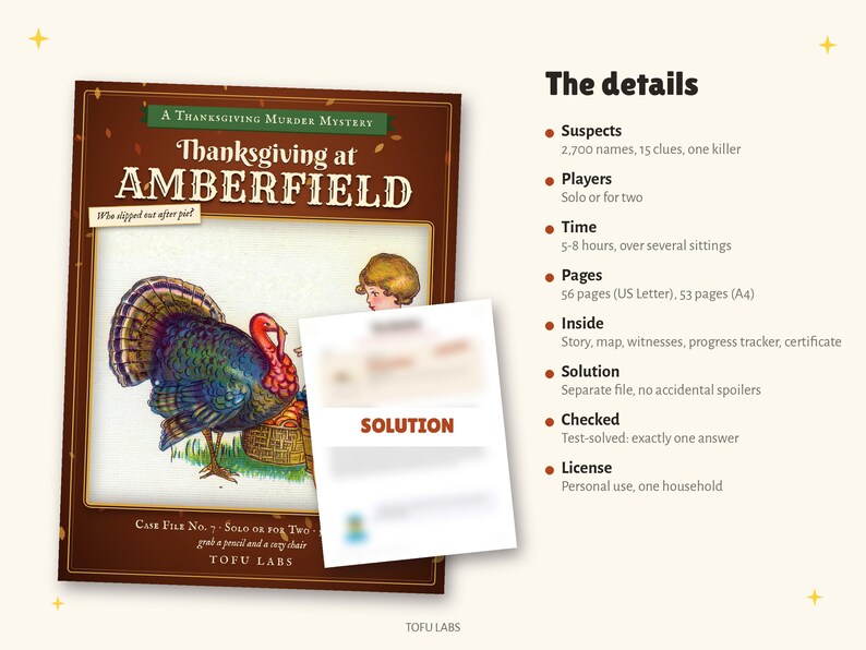 Thanksgiving Murder Mystery Game: Thanksgiving at Amberfield image 5