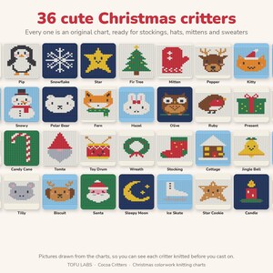 Cocoa Critters Christmas Knitting Charts: 36 Colorwork Motifs image 2