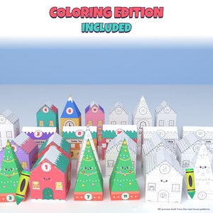 Christmas Village Advent Calendar: 24 Paper House Boxes image 4