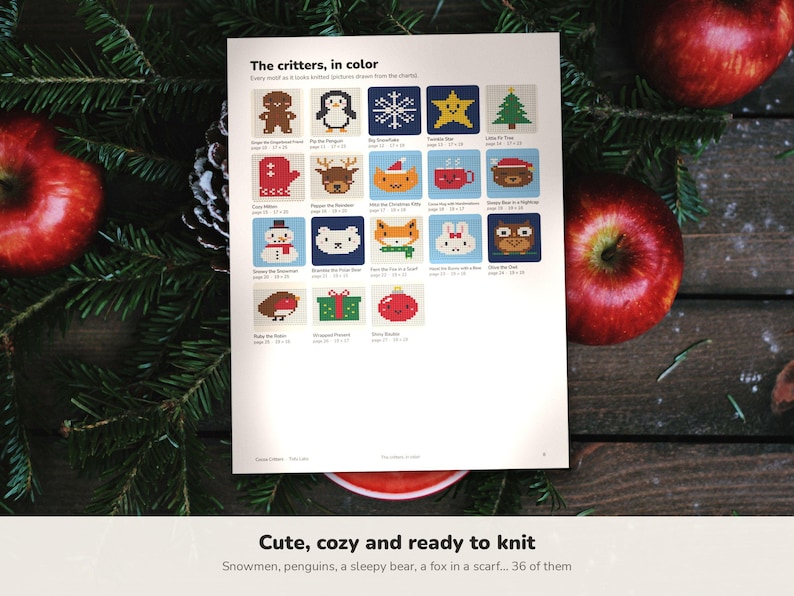 Cocoa Critters Christmas Knitting Charts: 36 Colorwork Motifs image 10