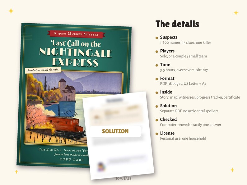 1920s Train Murder Mystery Game: Last Call on the Nightingale Express image 5