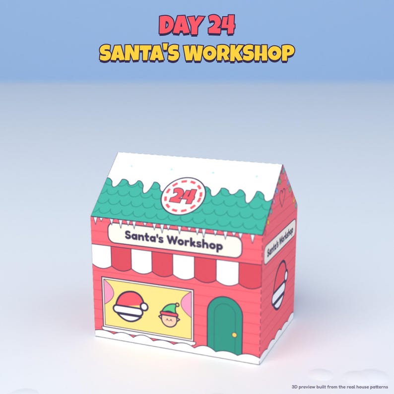 Christmas Village Advent Calendar: 24 Paper House Boxes image 9