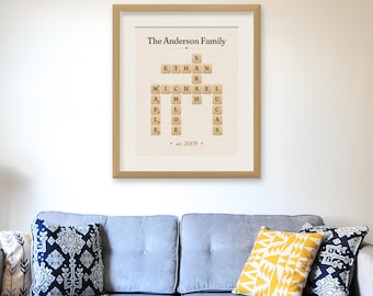 Personalized Family Name Crossword Wall Art