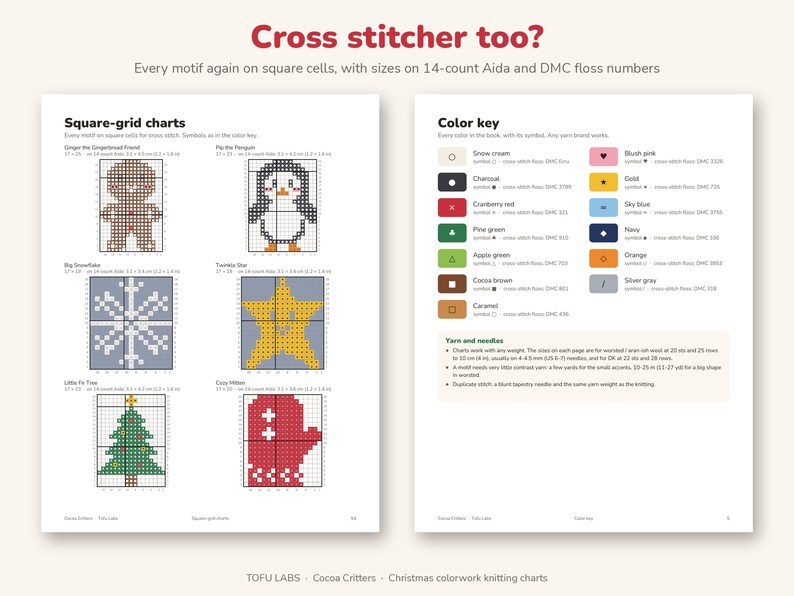 Cocoa Critters Christmas Knitting Charts: 36 Colorwork Motifs image 9