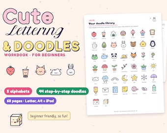 Cute Lettering & Doodles Workbook for Beginners