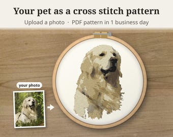 Custom Pet Cross Stitch Pattern From Your Photo