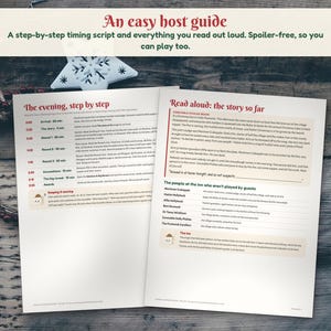 Juego de misterio navideño para fiestas, de 6 a 12 jugadores, Cozy Village Whodunit imagen 8