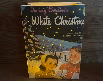 Christmas Luminary, vintage vinyl record luminary bag