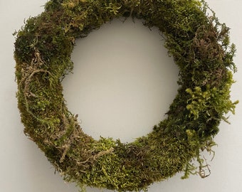 Preserved Moss Wreath, Handpicked Forest Decor, 8 Inch