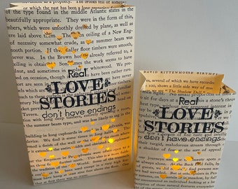 Luminary boekenpagina, decor liefdesverhaal, cadeau boekenliefhebber