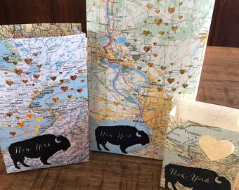 Buffalo NY Luminary Set, Buffalo Luminary Bags, Buffalo NY Map, Buffalo Wedding, Buffalo Gift, Buffalo Map, City of Buffalo, Buffalo Art