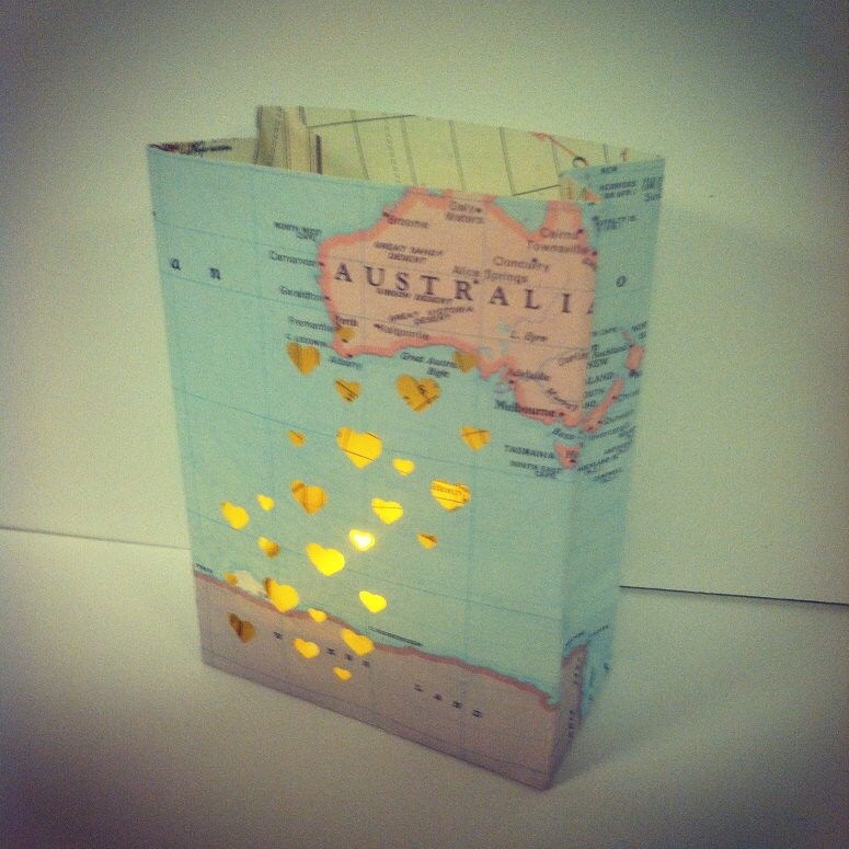 Small Map Light 10 Mini Map Luminaries, Travel Theme Party Favors - Etsy