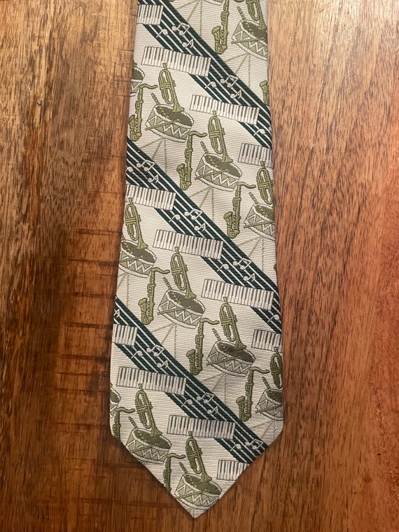 Jazz Tie, Vintage Men’s Tie, Sax Player, Necktie,… - image 2