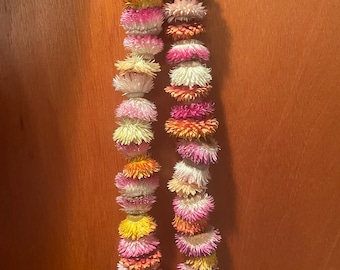 Strawflower Lei, Dried flowers, Flower Leis, Strawflowers, Flowers, Valentine’s Day