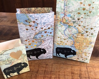 Buffalo NY Map Luminary, Handmade Keepsake, City Art