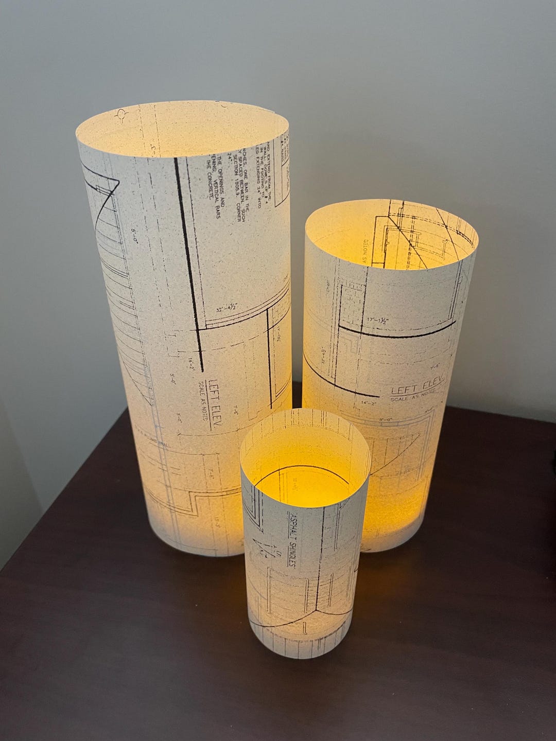 Blueprint Paper Luminary, Architect Decor, Housewarming Gift - Etsy