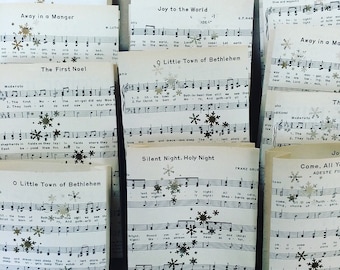 Christmas Music Luminary, You Pick Song, Christmas Sheet Music, Luminary Bags, Merry Christmas, Holiday Decorations, Vintage Christmas