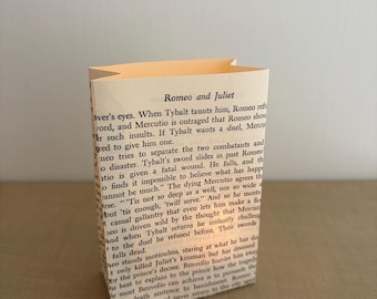 Romeo & Juliet Book Page Luminary, Shakespeare Wedding Decor