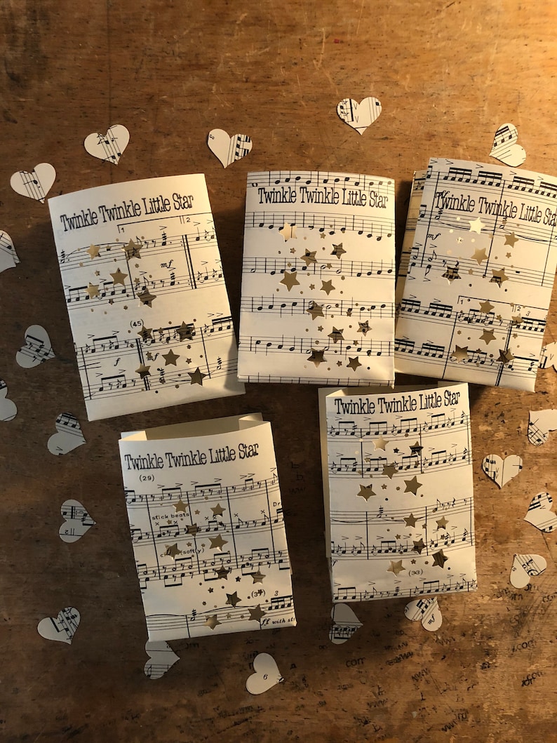 Twinkle Twinkle Little Star, Mini Luminaria, Sheet Music Luminary, Music Decorations, Music Theme, Music Gift, Piano, Music Notes image 2