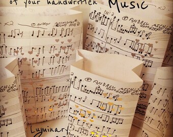 Custom Music Luminary fashioned from copies of your very own handwritten music, Songwriter, Composer, Songwriting, Musician, Classical