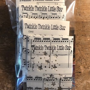 Twinkle Twinkle Little Star, Mini Luminaria, Sheet Music Luminary, Music Decorations, Music Theme, Music Gift, Piano, Music Notes image 1