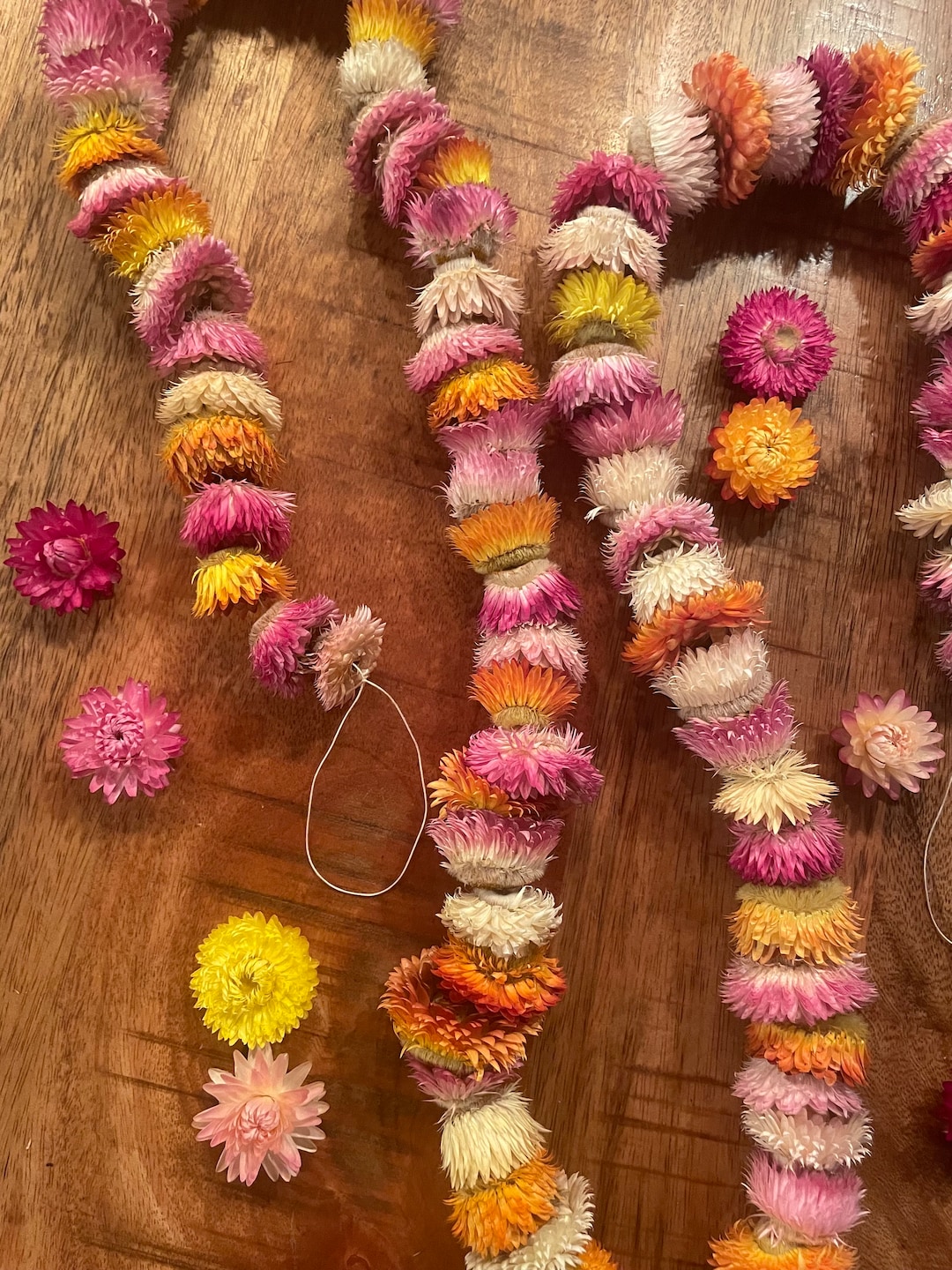 Strawflower Garland, Dried Flowers, Strawflowers, Flowers, Everlasting
