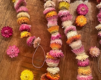 Strawflower Garland, Dried Flowers, Strawflowers, Flowers, Everlasting Flowers, Dried Flowers, Valentines Day